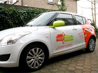 Zijkant autobelettering Hairdesque